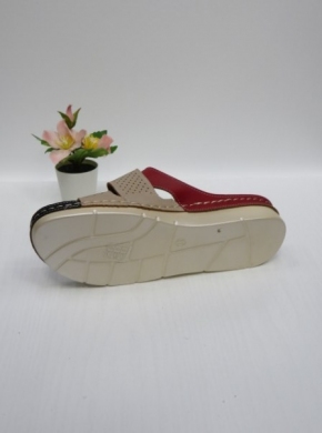 Klapki damskie na koturnie (36-41) KH1105 RED/APRICOT