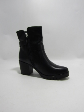 Botki damskie ocieplane na obcasie (36-41) 1446-1 BLK
