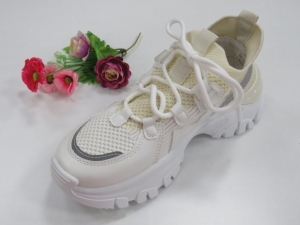 Buty sportowe damskie na płaskim (36-41) 2201B BEIGE