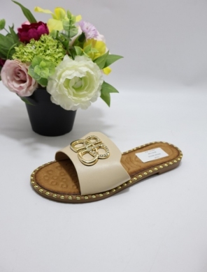 Klapki damskie na płaskim (36-41) DM100 BEIGE