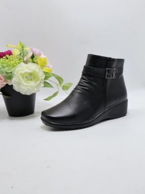 Botki damskie ocieplane na koturnie (37-42) B102 BLACK