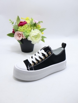 Trampki damskie na płaskim (36-41) 6183 BLACK