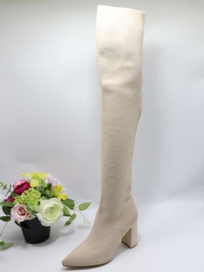 Kozaki damskie na obcasie (36-41) LQ36 BEIGE