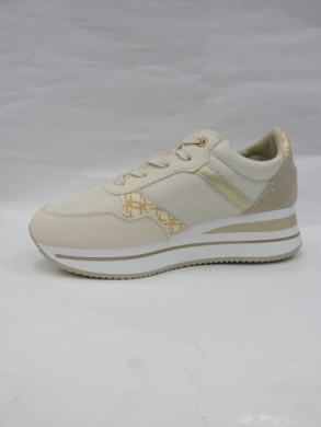 Buty sportowe damskie na koturnie (36-41) 19349 BEIGE