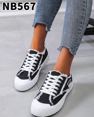 Trampki damskie na płaskim (36-41) NB567 WH/BLACK