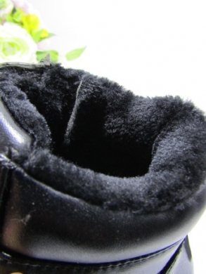 Botki damskie ocieplane na płaskim (36-41) KF01 BLACK