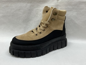Botki damskie na płaskim (36-41) 19506 KHAKI