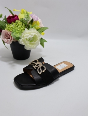 Klapki damskie na płaskim (36-41) 88-22 BLACK