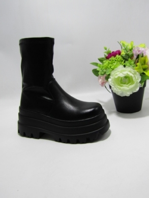 Botki damskie na płaskim (36-41) 52062 BLACK