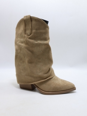 Kozaki damskie ocieplane na obcasie (36-41) FC75 KHAKI