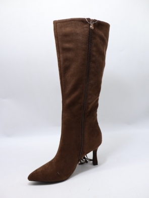 Kozaki damskie na szpilce (36-41) 9222 BROWN