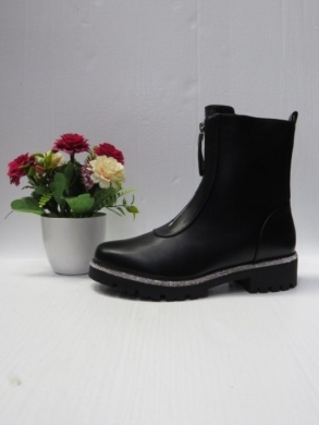 Botki damskie ocieplane na płaskim (36-41) 7503 BLACK
