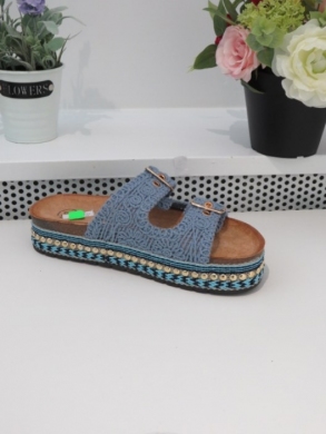 Klapki damskie na koturnie (36-41) LS563 BLUE