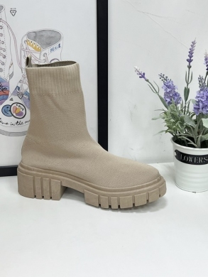 Botki damskie na płaskim (36-41) PC162 KHAKI