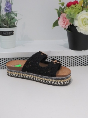 Klapki damskie na koturnie (36-41) LS563 BLACK