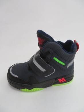 Botki chłopięce jesienne (22-37) P681 BLACK/GREEN