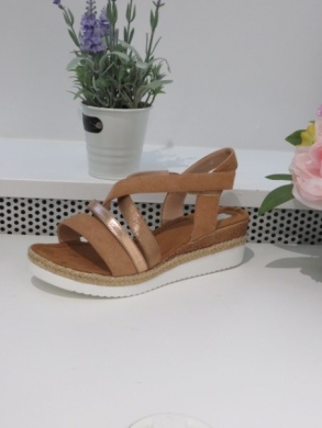 Sandały damskie na koturnie (36-41) F6183 CAMEL