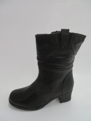 Kozaki damskie ocieplane na obcasie (39-43) D881-13 BLACK