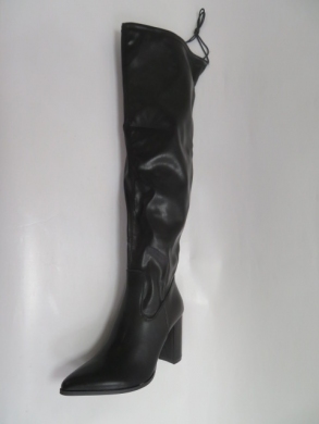 Kozaki damskie ocieplane na obcasie (36-41) 9366 BLACK