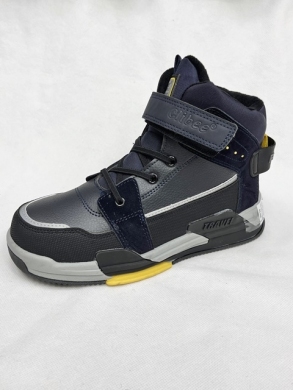 Buty sportowe chłopięce ocieplane (32-37) P814 BLUE/YELLOW