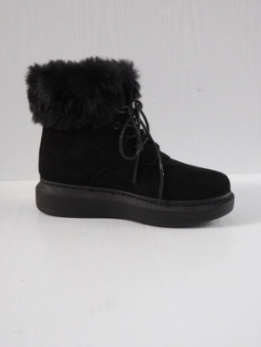 Botki damskie ocieplane na płaskim (36-41) W060 BLACK