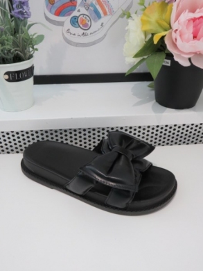 Klapki damskie na płaskim (36-41) 1806 BLACK