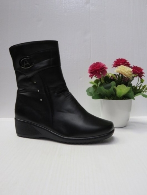 Botki damskie ocieplane na koturnie (37-42) B602 BLACK