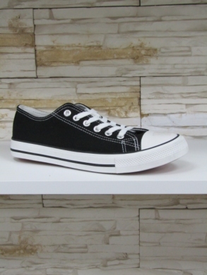 Trampki damskie na płaskim (36-41) 8A07 BLACK