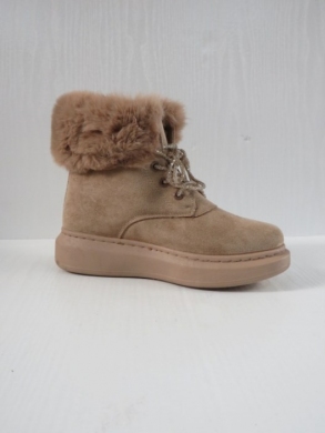 Botki damskie ocieplane na płaskim (36-41) W060 KHAKI