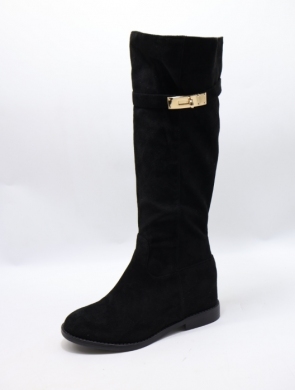 Kozaki damskie na płaskim (36-41) 49922-01 BLACK