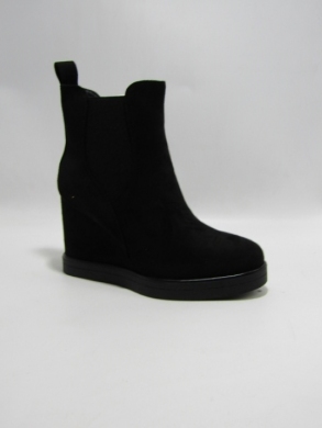 Botki damskie ocieplane na koturnie (36-41) 6308 BLACK