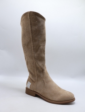Kozaki damskie na płaskim (36-41) H191 KHAKI