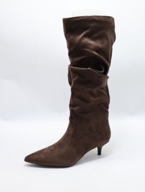 Kozaki damskie na szpilce (36-41) B-689 BROWN