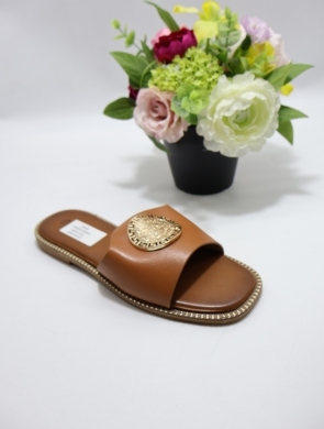 Klapki damskie na płaskim (36-41) GH5162 CAMEL