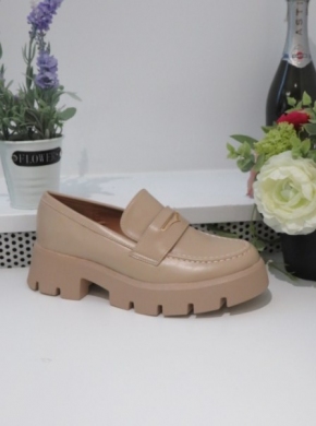 Mokasyny damskie na koturnie (36-41) 1735 KHAKI