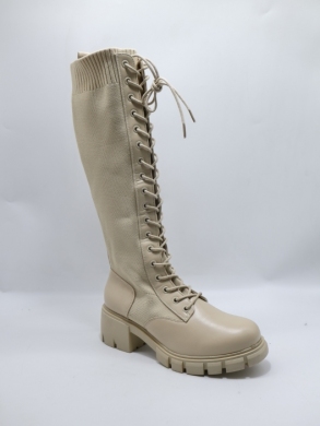 Kozaki damskie na obcasie (36-41) 888-12 BEIGE