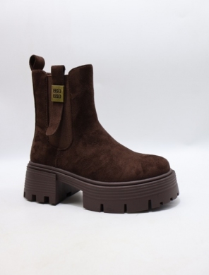 Botki damskie ocieplane na obcasie (36-41) DH40109 BROWN