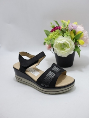 Sandały damskie na koturnie (36-41) J-333 BLACK