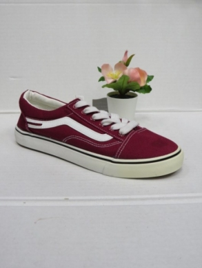 Trampki damskie na płaskim (36-41) XKB-05 WINE/RED