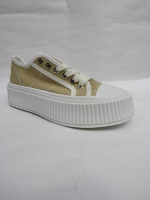 Trampki damskie na koturnie (36-41) L-218 BEIGE