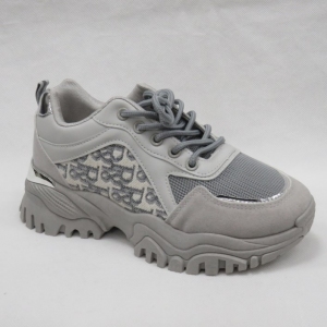 Buty sportowe damskie na płaskim (36-41) 8046 GREY