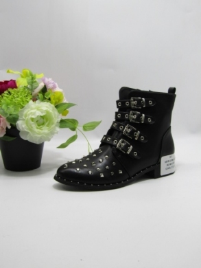 Botki damskie na płaskim (36-40) 1658-18 BLACK