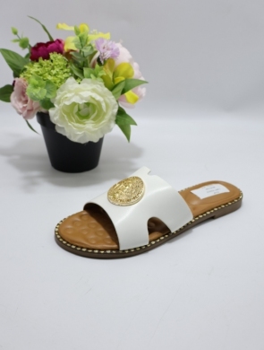 Klapki damskie na płaskim (36-41) L2857 WHITE