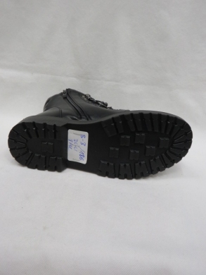 Botki damskie ocieplane na płaskim (36-41) 186 BLACK