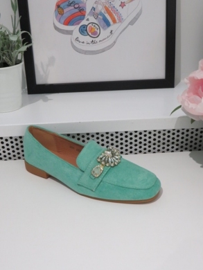 Mokasyny damskie na płaskim (36-41) 3691 GREEN