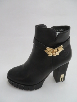 Botki damskie jesienne na obcasie (36-41) 6286-A219P BLACK