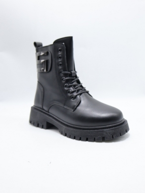 Botki damskie ocieplane na płaskim (37-42) E8210-1 BLACK