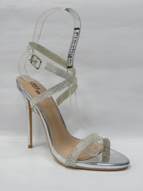 Sandały damskie na szpilce (36-41) 2946-2 SILVER