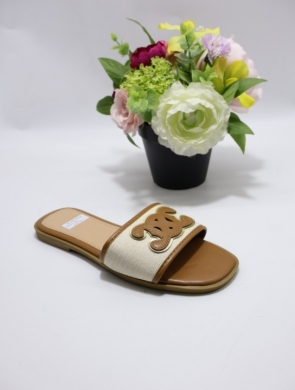 Klapki damskie na płaskim (36-41) L603 CAMEL
