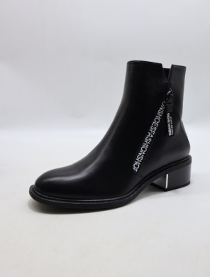 Botki damskie ocieplane na obcasie (36-41) F-50 BLACK